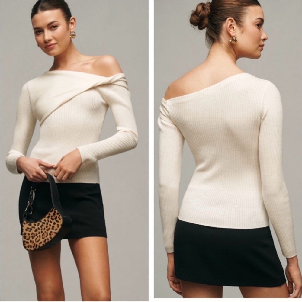 Reformation Lilou Merino Wool Off the Shoulder Sweater